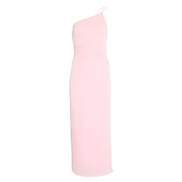 Significant Other Bella One Shoulder Midi Dress 10 Pink Stretch Slip Fitted New - Picture 4 of 5
